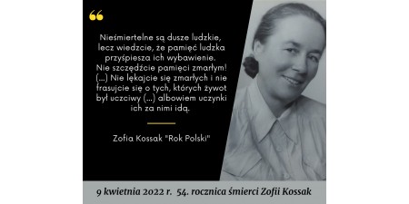 54. rocznica śmierci Zofii Kossak